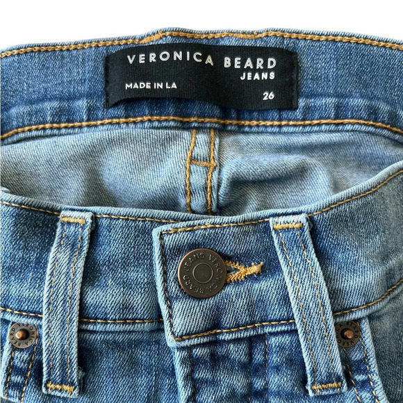 Veronica Beard High Rise Jeans, Light Wash Distressed, Size 26 - Picture 9 of 10
